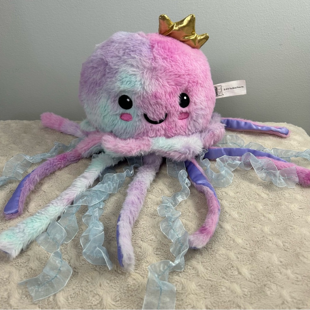 2 Scoops Jellyfish Plush Stuffed Animal Toy Tiara Crown Tie Dye Purple Blue